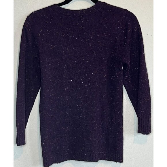 Christopher & Banks Womens Purple V-Neck Ribbed Layered Sweater Small - Picture 2 of 10